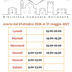 Orario invernale 1.10.2026 / 31.05.2027