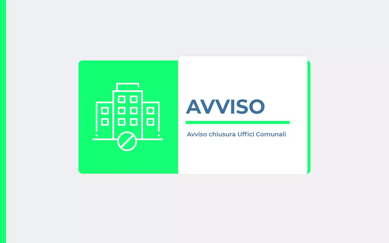 Chiusura al pubblico degli Uffici Comunali nelle giornate del 2 e 5 gennaio 2026